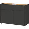 UNTERSCHRANK 80x34x60 cm stoßfest mit Siphonaussparung und Easy-Clean-Oberfläche, Grau-Beige 80x34x60 cm - Grau, Holz/Metall (80/60/34cm) - KADIMA DESIGN