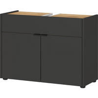 UNTERSCHRANK 80x34x60 cm stoßfest mit Siphonaussparung und Easy-Clean-Oberfläche, Grau-Beige 80x34x60 cm - Grau, Holz/Metall (80/60/34cm) - KADIMA DESIGN