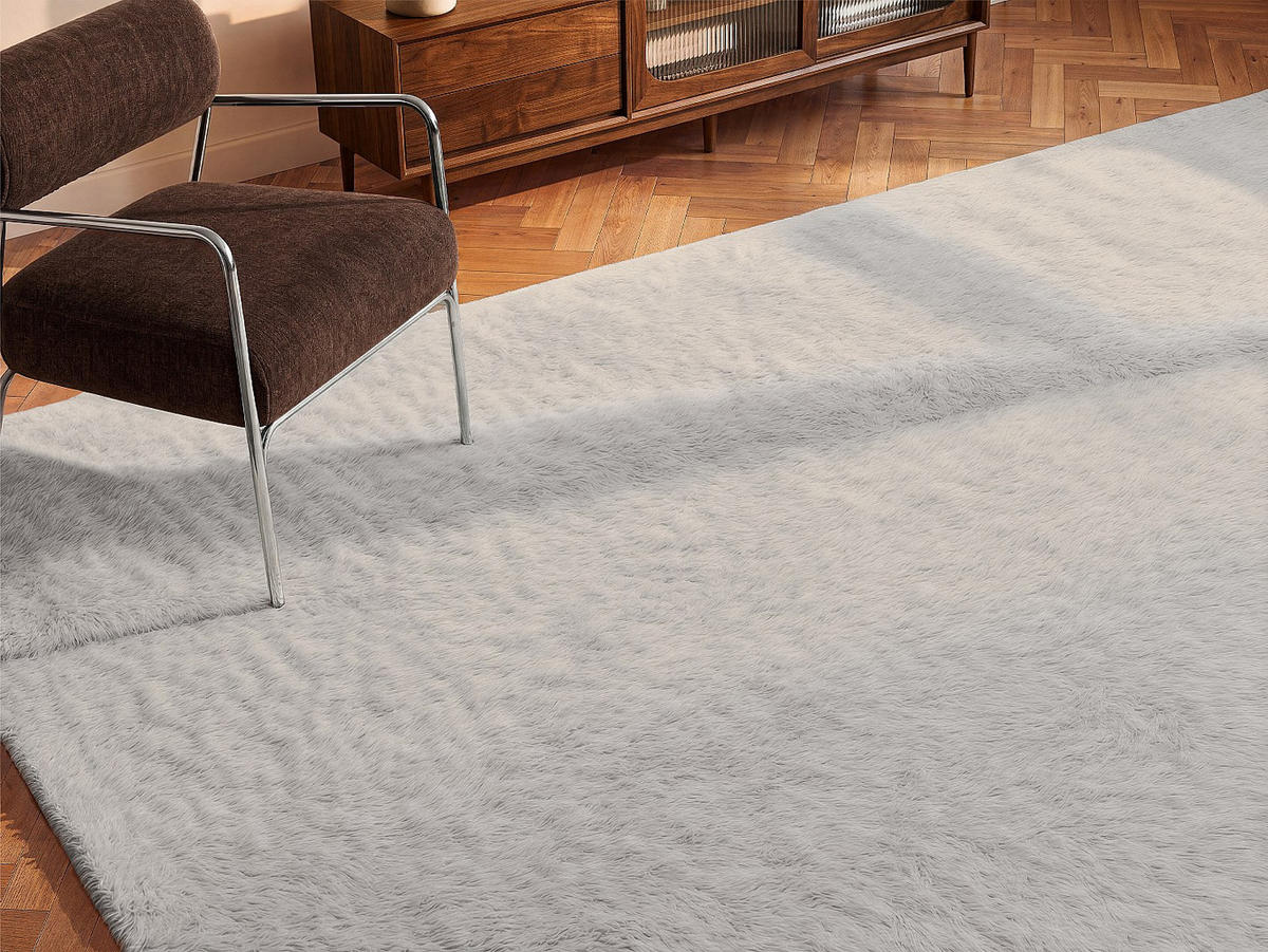 WOHNZIMMERTEPPICH - 230 cm x 160 cm - stoff - hellgrau Bunny - Hellgrau, Textil (230/160cm) - Vente-Unique