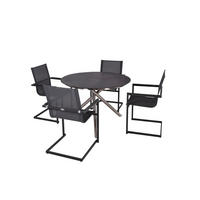 GARTEN-SITZGRUPPE Hector 06 5-teilig Gartenmöbel-Set - Schwarz, Kunststoff - DELUKE