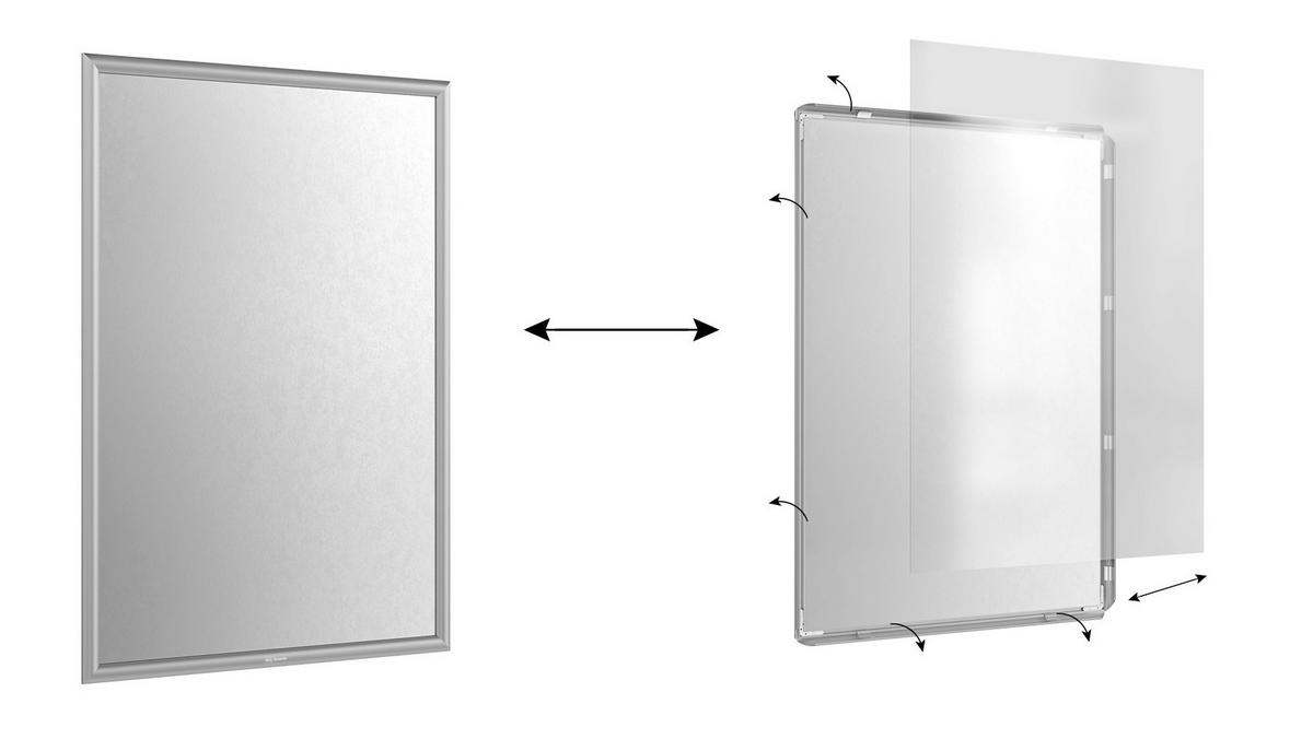 PLAKATRAHMEN, Klapprahmen A1-Format, Silber - Silberfarben, Metall (59.4/84.1/2.5cm) - ALLboards