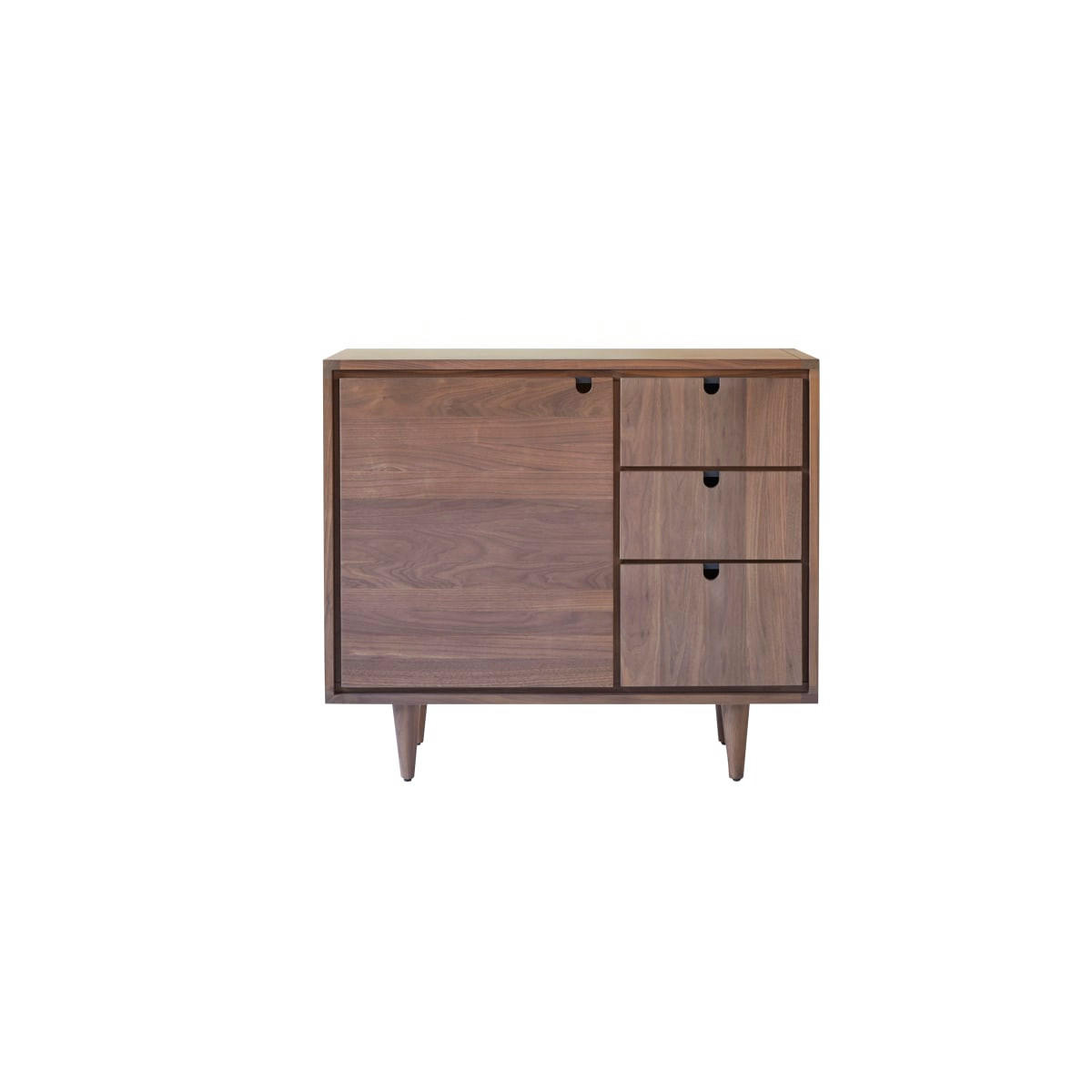 WASCHTISCHUNTERSCHRANK Jonàk Dunkelbraun aus Walnuss - Dunkelbraun, Holz (93/80/50cm) - Tikamoon