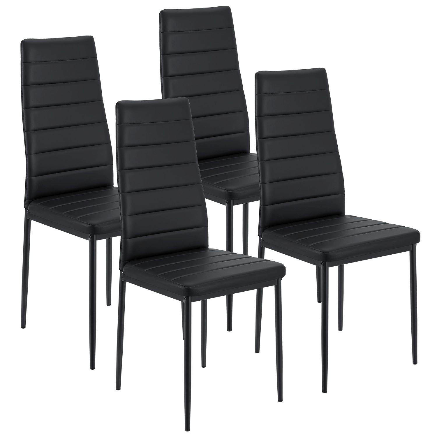 ESSZIMMERSTUHL Loja 4er-Set schwarz - Schwarz, Metall (41/96/49cm) - Juskys