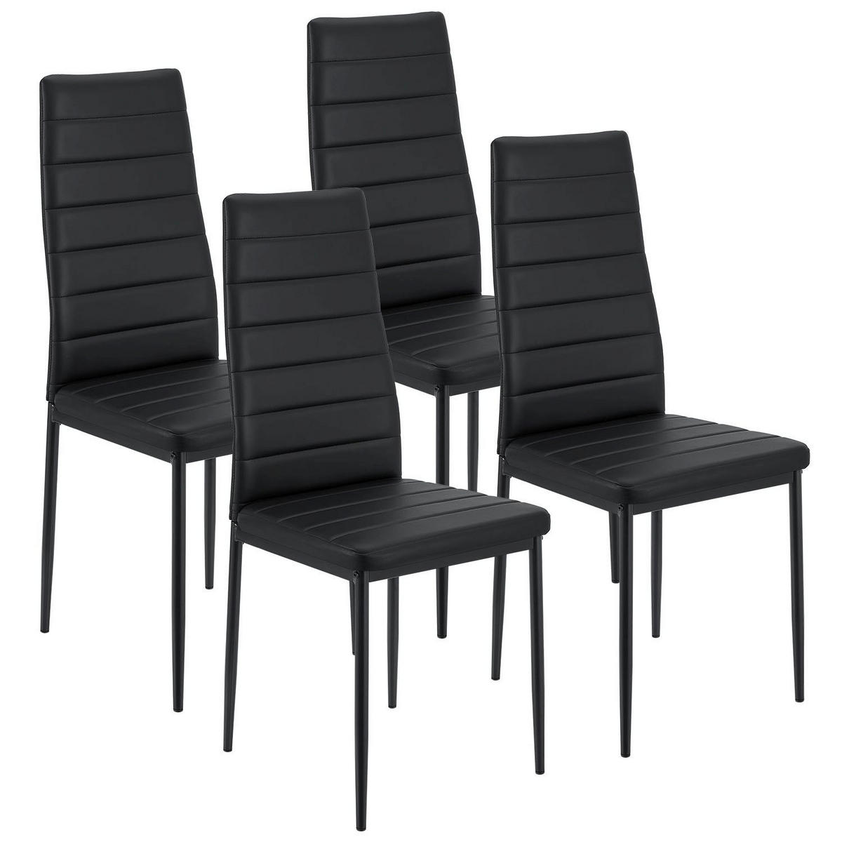 ESSZIMMERSTUHL Loja 4er-Set schwarz - Schwarz, Metall (41/96/49cm) - Juskys