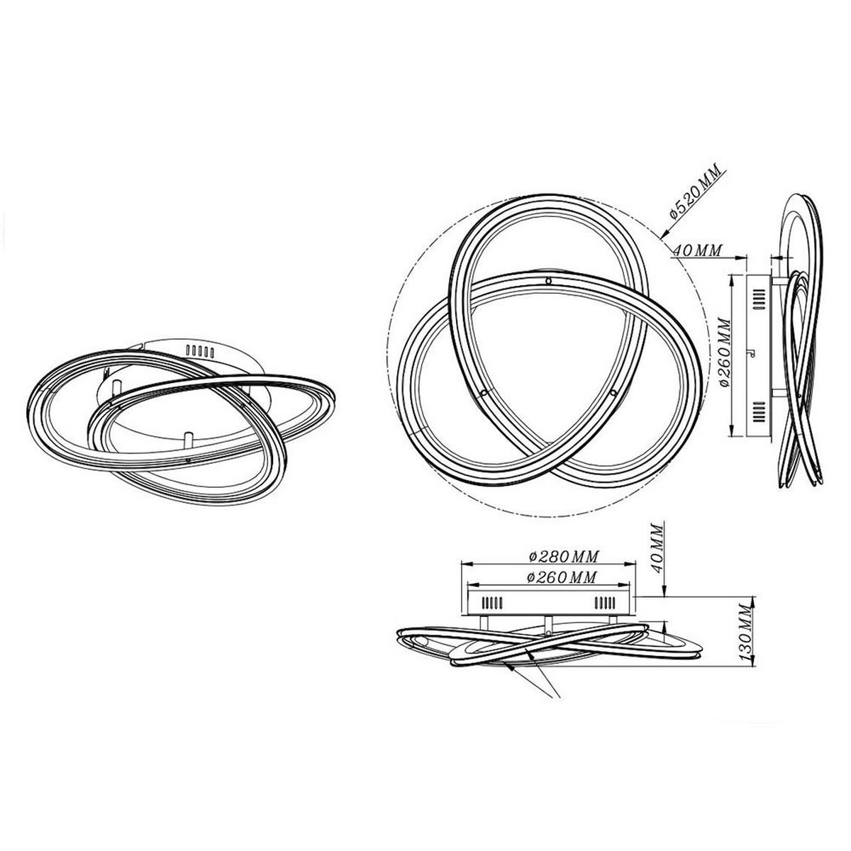 LED DECKENLEUCHTE FULLA Schwarz matt - Schwarz, Metall (52/52/13cm)