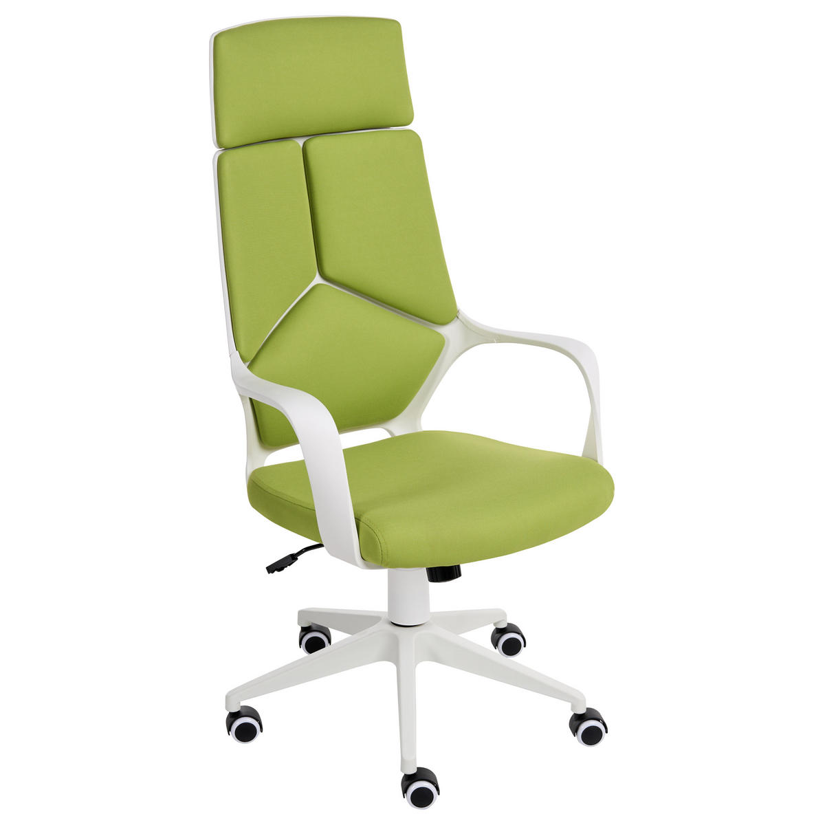 BÜROSTUHL Limettengrün Delight - Limette/Weiß, Textil (64/116/64cm) - Beliani