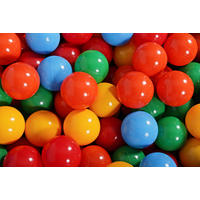 BÄLLE für Bällebad, Spielbälle, Plastikbälle für Kinder Set 300 pcs.: Gelb/Rot/Orange/Grün/Blau - Hellrot, Textil (7/7/7cm) - MeowBaby