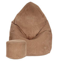 SITZSACK MIT FUßSTÜTZE Kordsamt 2-tlg Brown Bear M - Hellbraun, Textil (80/120/80cm) - Dreamroots