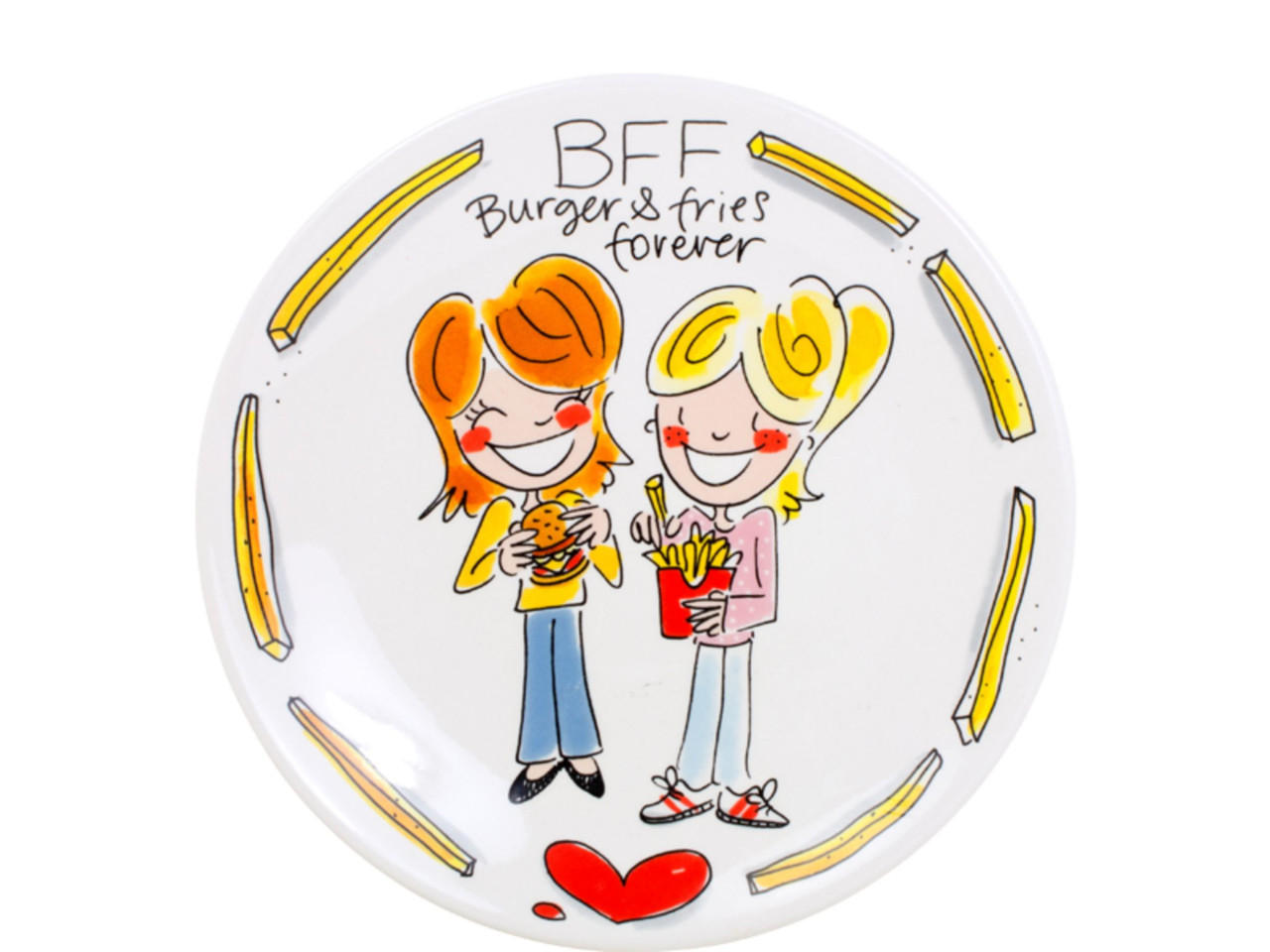 FRÜHSTÜCKSTELLER Beste Freundinnen in Bunt - 22cm - Multicolor, Keramik (21.8/21.8/2.5cm) - Blond Amsterdam