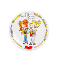 FRÜHSTÜCKSTELLER Beste Freundinnen in Bunt - 22cm - Multicolor, Keramik (21.8/21.8/2.5cm) - Blond Amsterdam