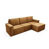 ECKSOFA Orto Gelb, Dreisitzer Kordecksofa linke seite - Gelb, Holzwerkstoff/Textil (180/142cm) - Bettso
