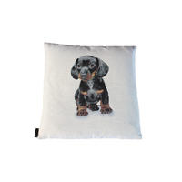 KISSENHÜLLE DACKELKINDER - Schwarz, Textil (45/45cm) - Yve! decoration