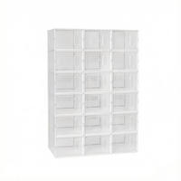 SCHUHBOXEN-SET Transparent/Weiß 18er-Set 75/35,5/111,5 cm - Transparent, Kunststoff (75/111.5/35.5cm) - PANGIVO
