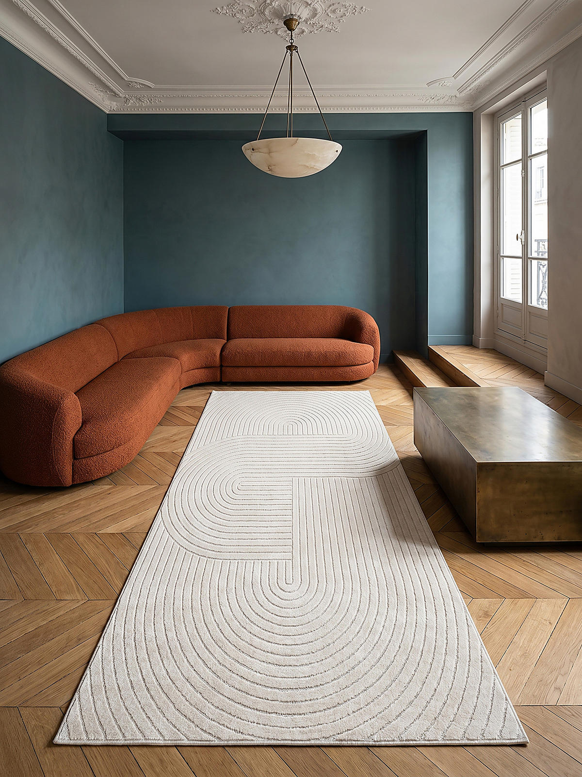 TEPPICH Outdoor Geometrisch MEZEN Polypropylen Creme 80 x 250 cm - Beige, Textil (80/250cm) - KADIMA DESIGN