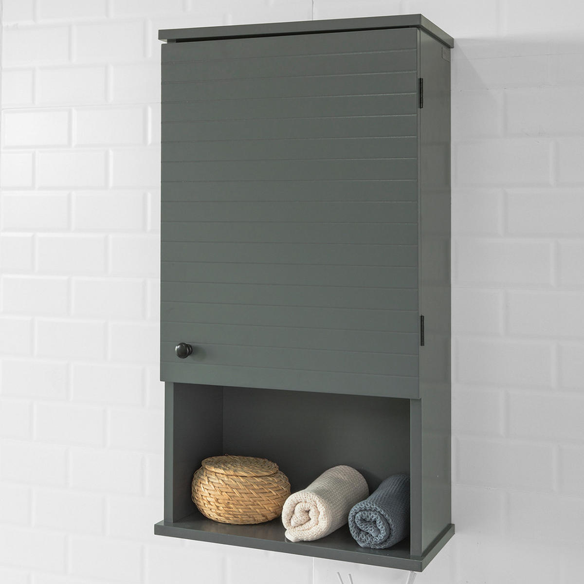 HÄNGESCHRANK Dunkelgrau - Grau, Holzwerkstoff (40/76/21cm) - SoBuy