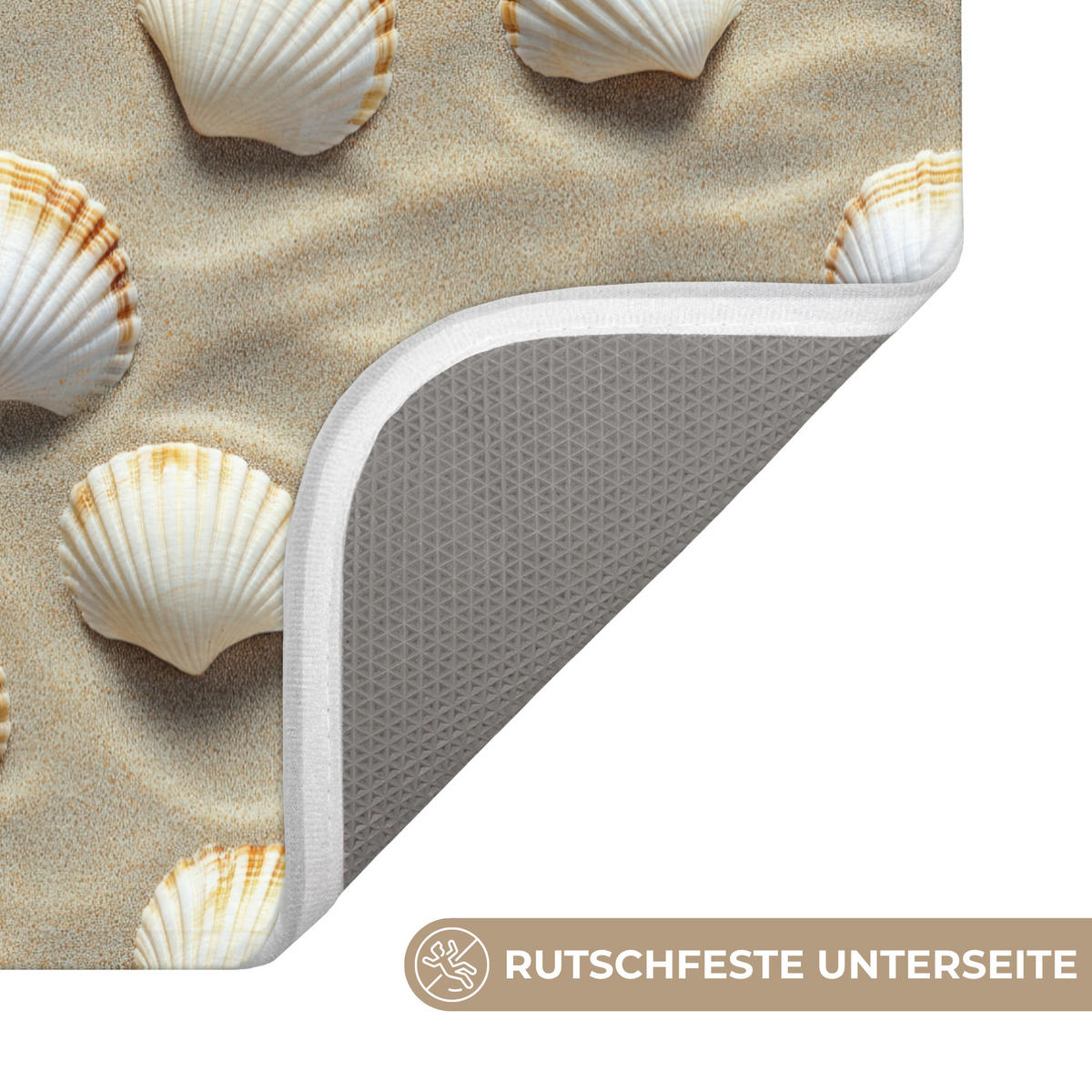 WC PŘEDLOŽKA Mušle - Písek - Námořní 40x60 cm - písková barva, textil/plast (40/1cm) - OnlyWow