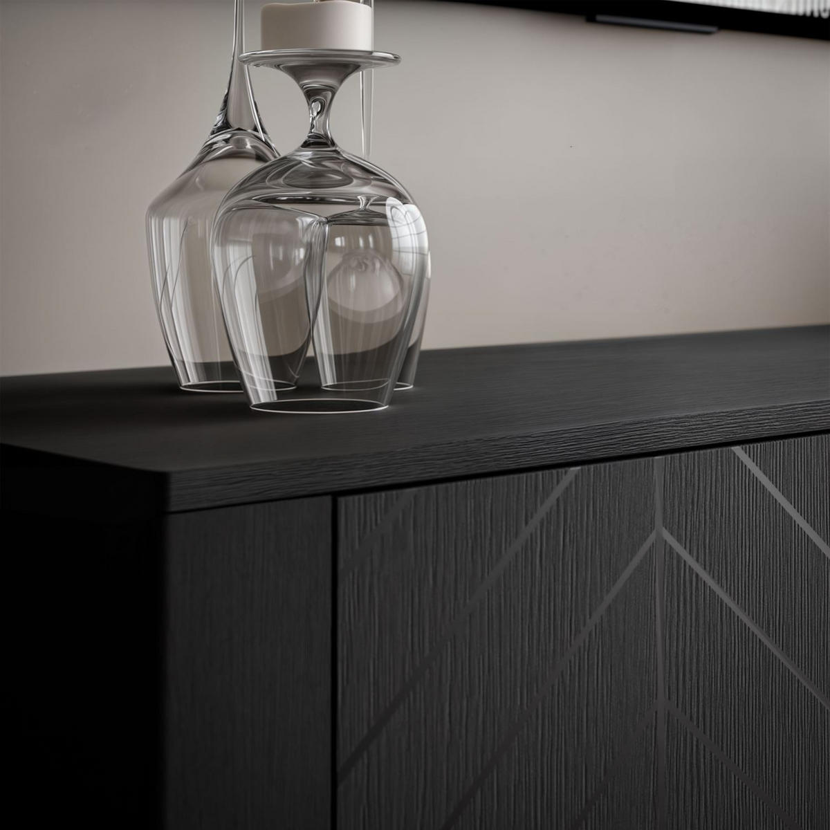 TV-SCHRANK LUMI mit Schublade 160 cm, Schwarz - Schwarz, Holzwerkstoff (160/57/41cm) - Lookway