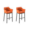 BARHOCKER 2er Set Lederlook orange - Schwarz/Orange, Textil/Metall (64/110/48cm) - CLP