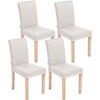 ESSZIMMERSTUHL Ines, 4er Set Kunstleder, Gestell Holz Natura Creme - Naturfarben, Holz/Textil (41/91/47cm) - TPFLiving