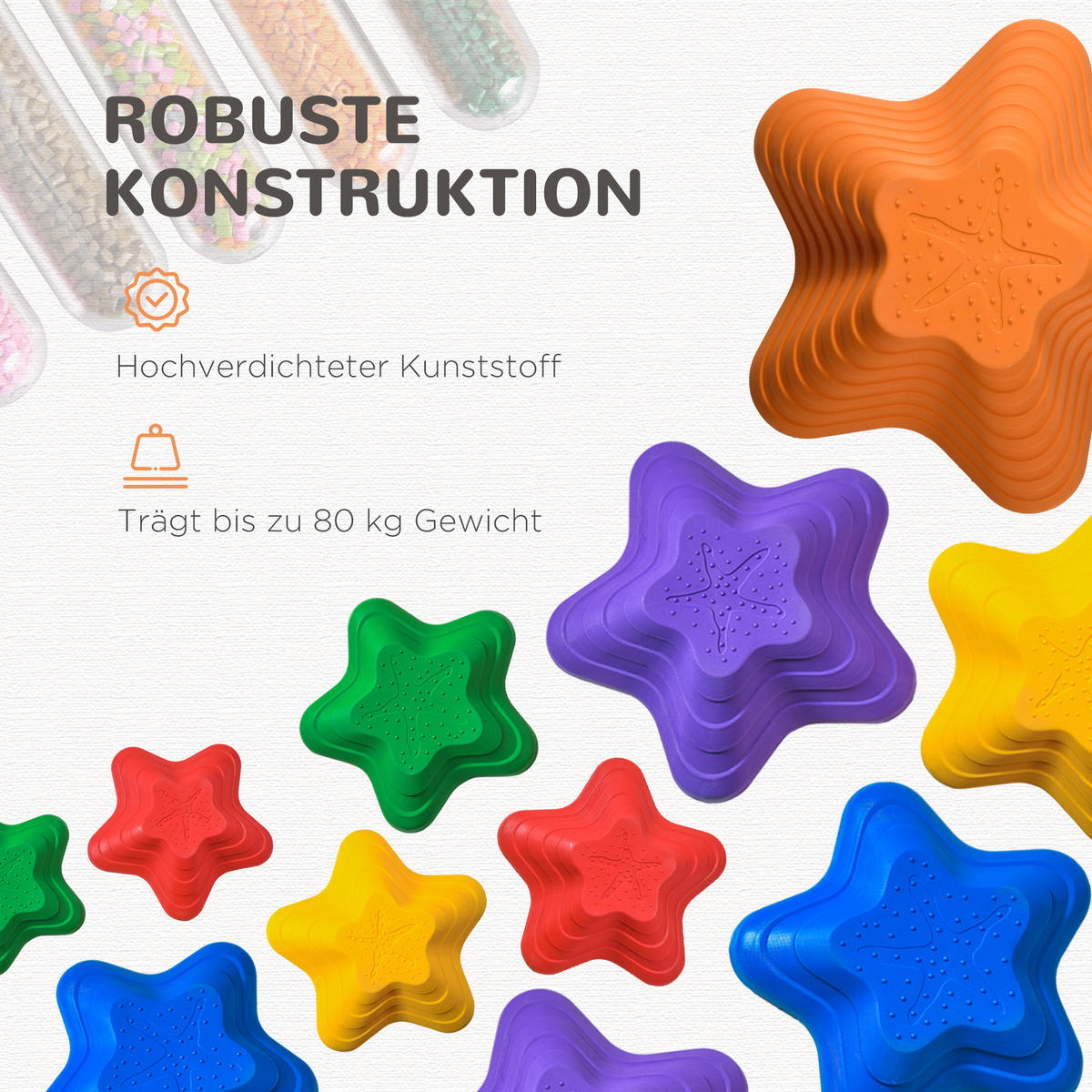 FLUSSSTEINE, PP, Mehrfarbig, 40,5L x 40,5B x 20H cm - Multicolor, Kunststoff (40.5/20/40.5cm) - Outsunny