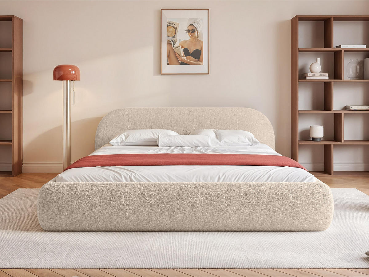 POLSTERBETT Dmar 180x200 cm, Beige - Beige, Textil (200/180cm) - Fedve