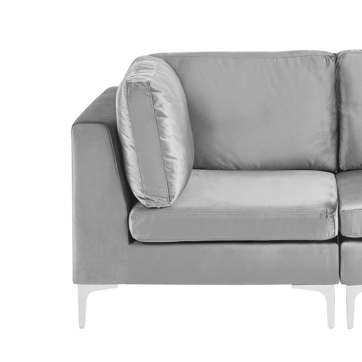 MODULÁRNÍ POHOVKA 2-místná Šedá Sametová látka Evja - tmavě šedá, textil (170/84/85cm) - Beliani