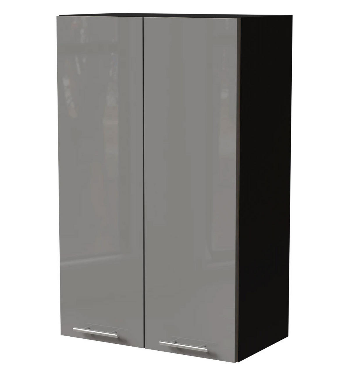 KÜCHENHÄNGESCHRANK Essen W4/60 Grau Hochglanz / Schwarz Matt 60 / 32,5 / 96cm - Schwarz/Grau, Holz/Holzwerkstoff (60/96/32.5cm) - Feldmann-Wohnen