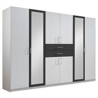 KLEIDERSCHRANK Diver weiß / graphit 270 / 58 / 207cm - Graphitfarben/Weiß, Holz/Holzwerkstoff (270/207/58cm) - Wimex