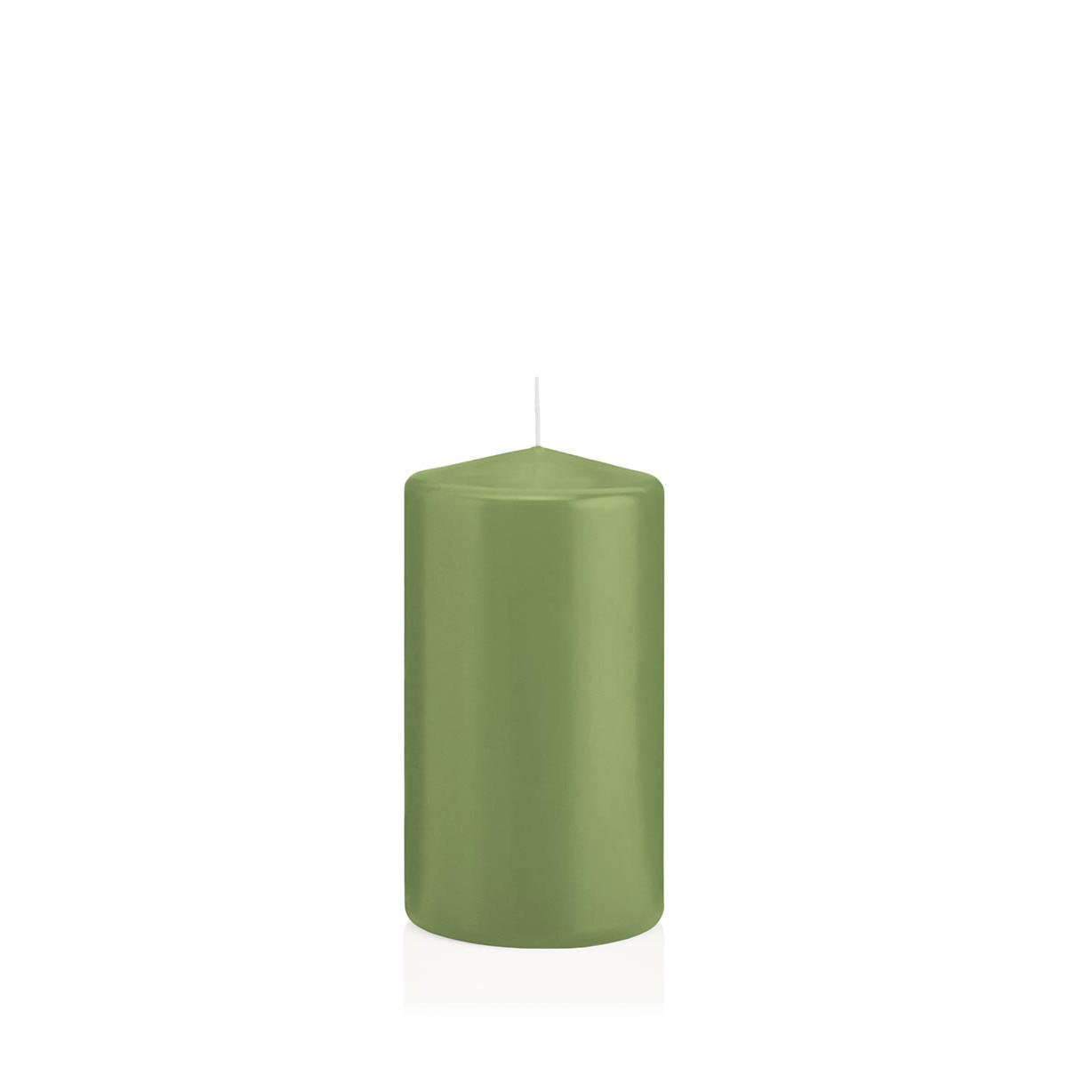 STUMPENKERZEN Pastell Grün Aloe Vera Ø 68 x 150 mm, 12 Stück - Pastellgrün, Paraffin (7/15cm) - Wiedemann Kerzen