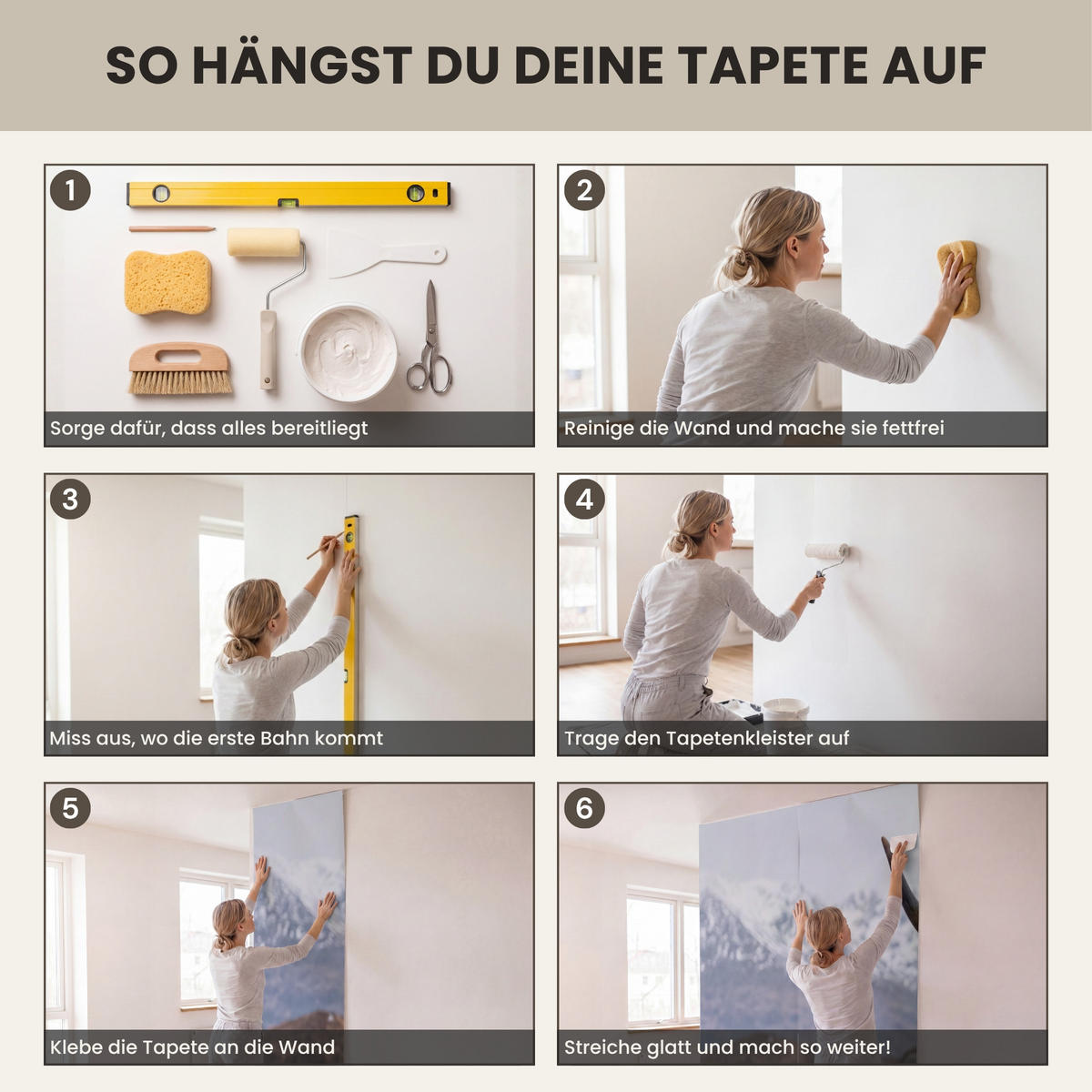 TAPETE - Schottischer Hochländer - Braun - Wasser - 350x200 cm - Braun, Papier (350/200cm) - OnlyWow