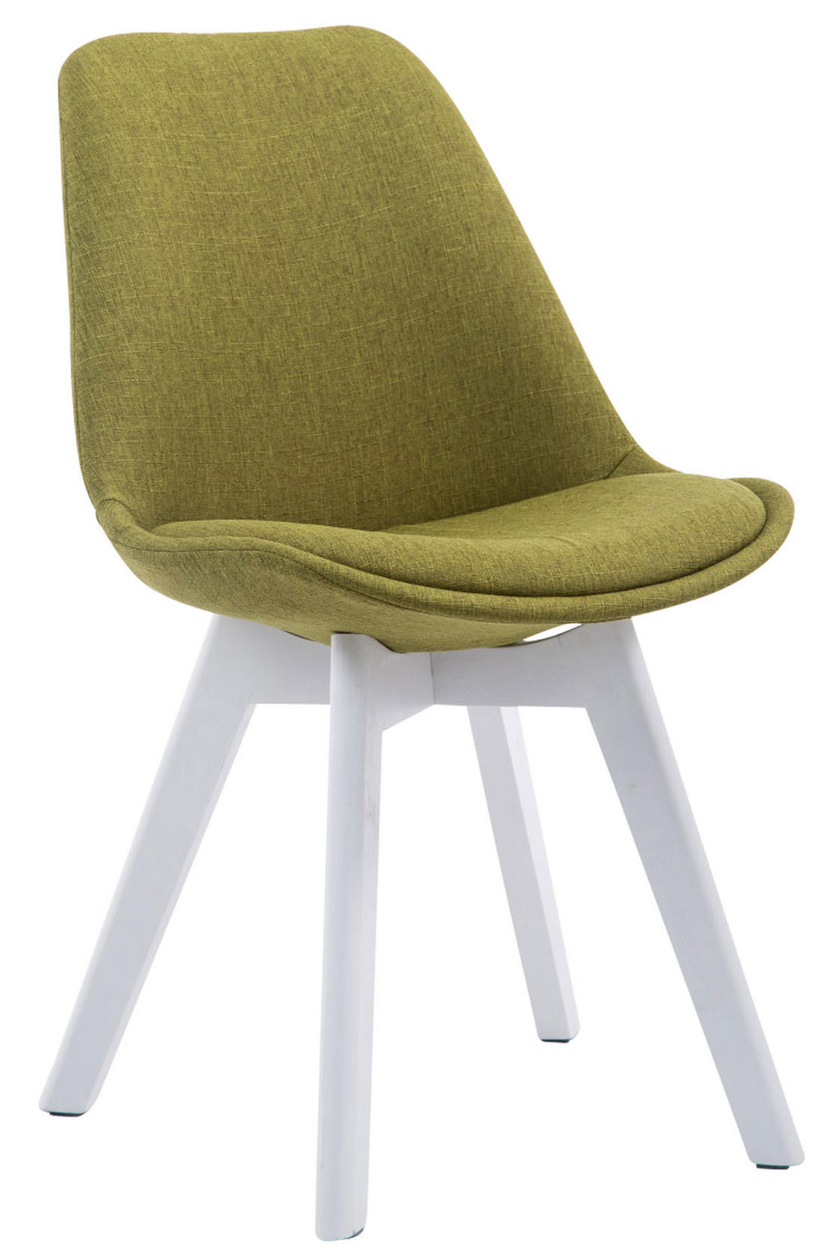 STUHL 4er Set Stoff grün - Weiß/Grün, Holz/Textil (48/84/55cm) - CLP