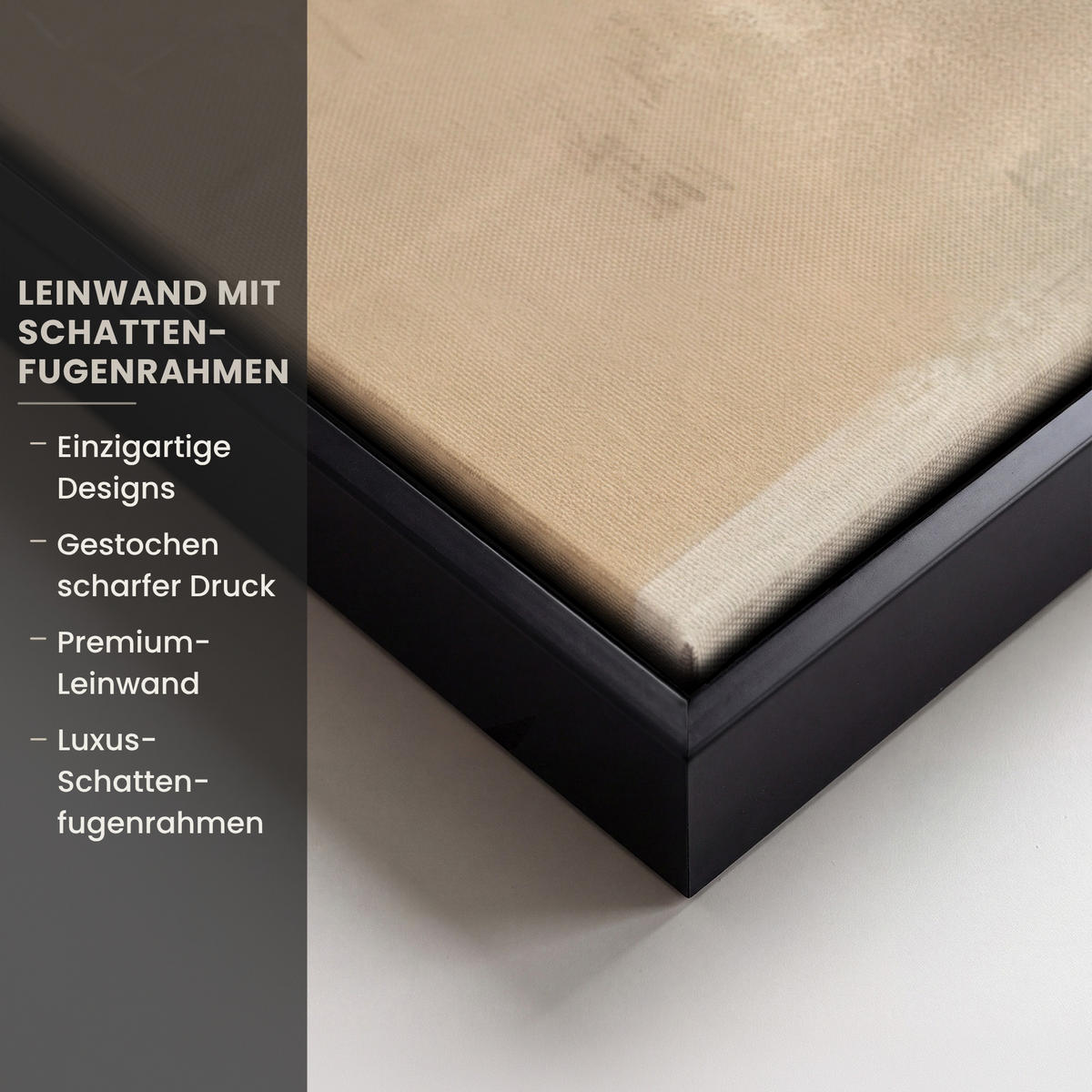 LEINWAND Bilder mit Rahmen - Abstrakt - Kunst - Grau - 100x70 - Hellgrau, Textil (100/70cm) - MuchoWow