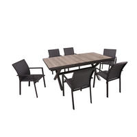 GARTEN-SITZGRUPPE Joana 7-teilig Gartenmöbel-Set - Grau, Kunststoff - DELUKE