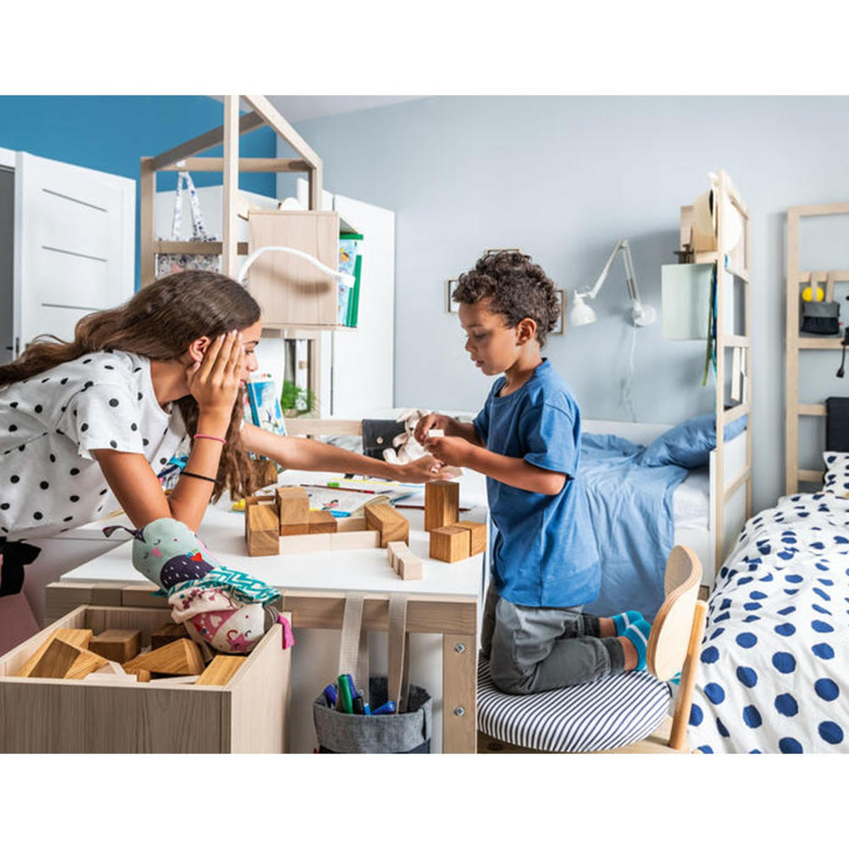 SCHREIBTISCH mit 2 Schubladen und Holzkanten - STIGE - 118/65/93,4 cm - Weiß, Holzwerkstoff (118/65/93.4cm) - Calicosy