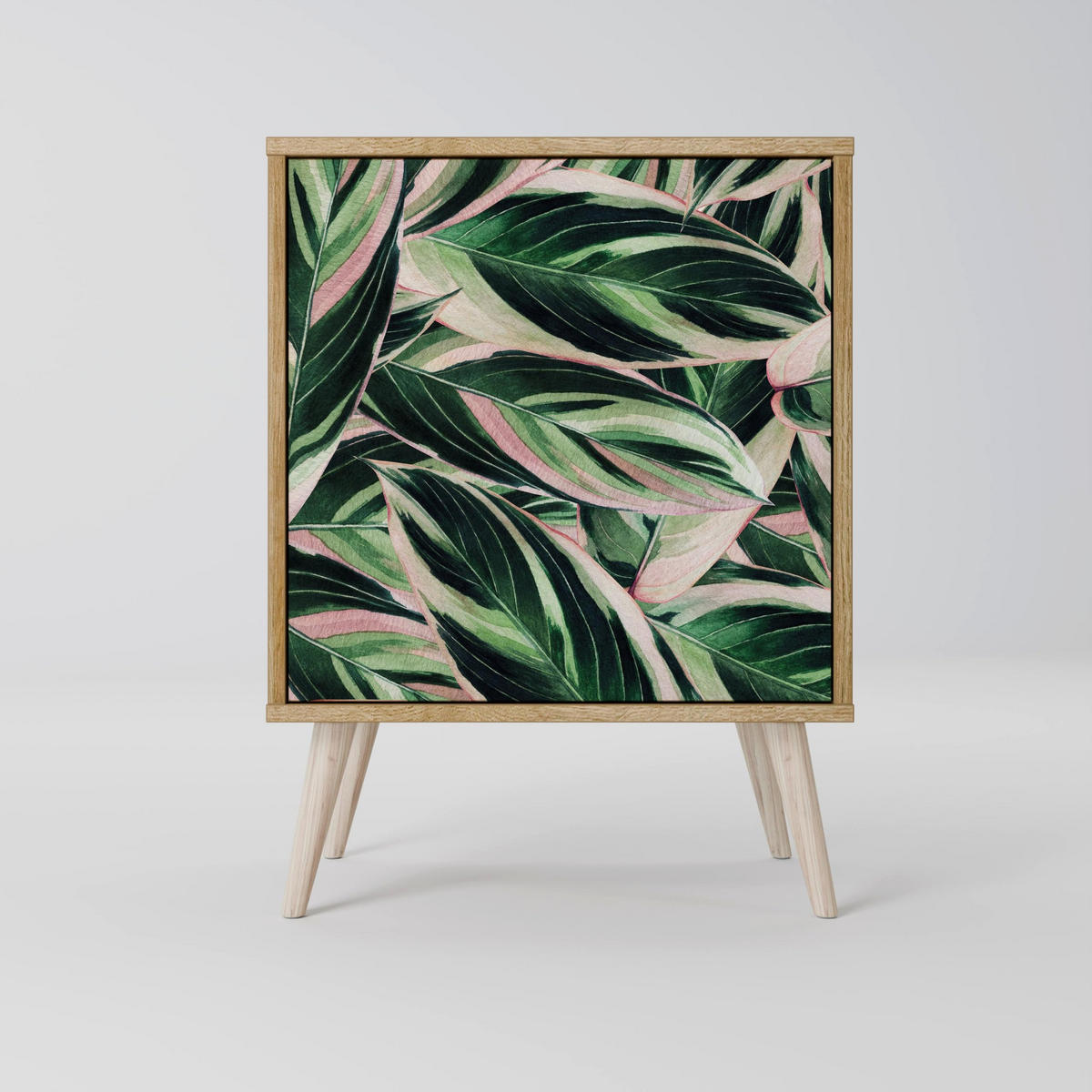 SIDEBOARD EERIE STROMANTHE, Grau, 57,5x42x75,5 cm, Goldfarbene Metallfüße - Goldfarben/Multicolor, Holzwerkstoff/Metall (57.5/75.5/42cm) - SpaceRebels