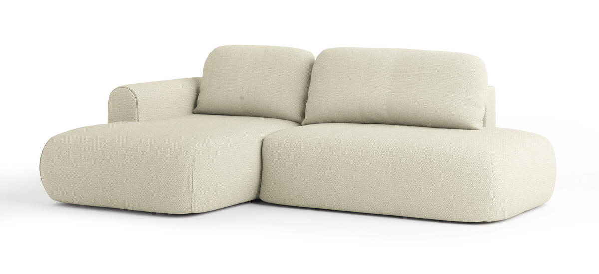 ROHOVÁ SEDAČKA NUVIRA krémová - černá/krémová, dřevo/textil (279/158cm) - MASSENO