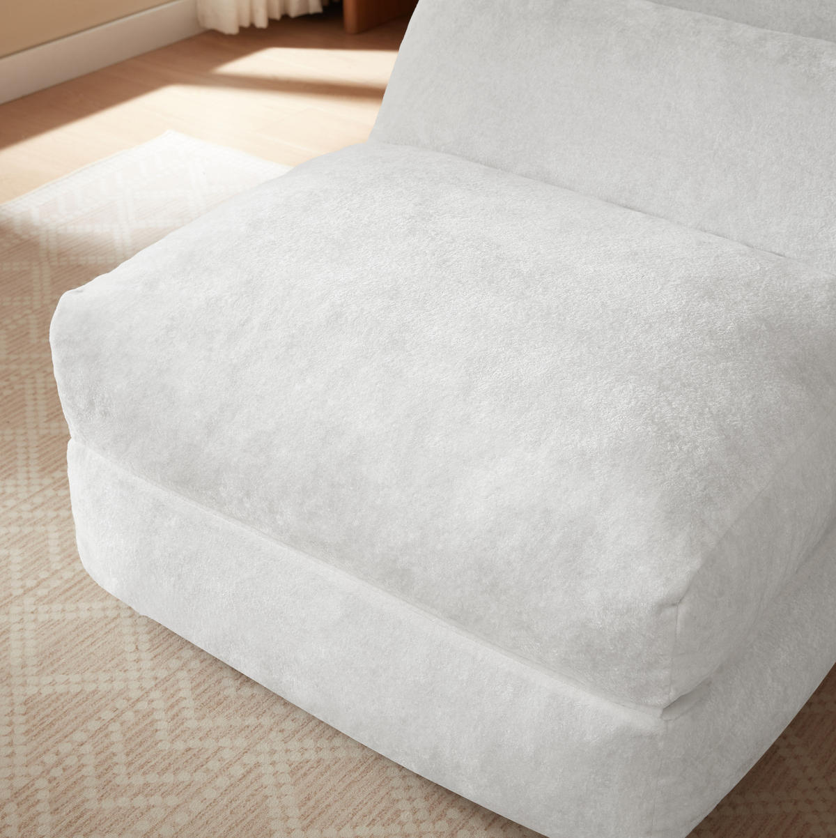 SCHLAFSESSEL 2-in-1 White - Beige, Kunststoff (118/86/90cm) - Beauniv