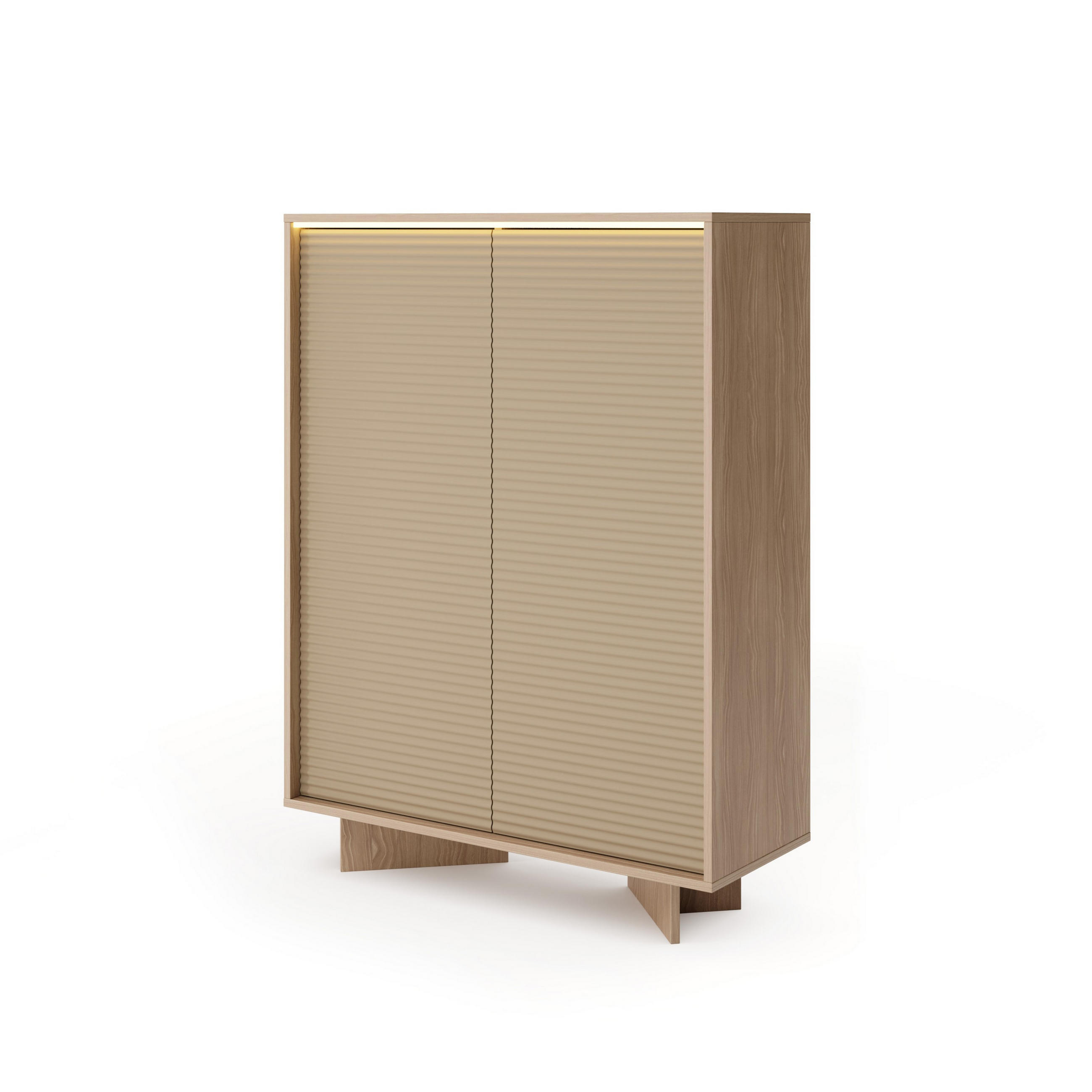 KOMMODE RIGATO 103,9/138,4/40cm mit Schubladen 2 Türen Beige - Beige, Holzwerkstoff (103.9/138.4/40cm) - MASSENO