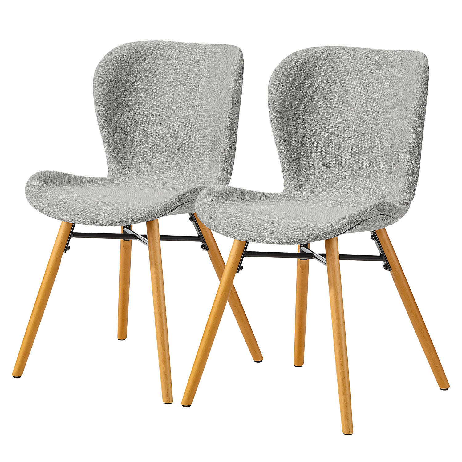 POLSTERSTUHL - Buchefarben/Hellgrau, Textil (47/83/53cm) - home24