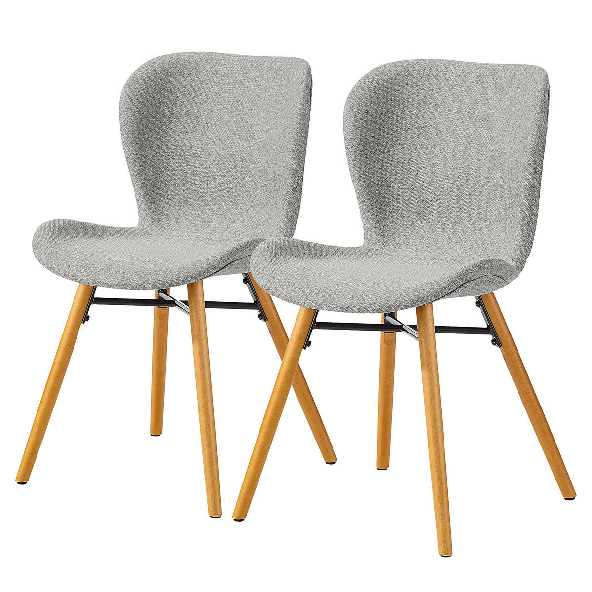 POLSTERSTUHL - Buchefarben/Hellgrau, Textil (47/83/53cm) - home24