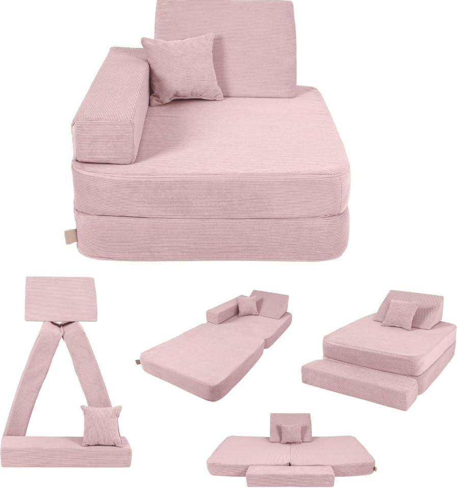 KINDERSESSEL Cordsamt Puderrosa - Hellrosa, Textil (80/24/80cm) - AngeLove