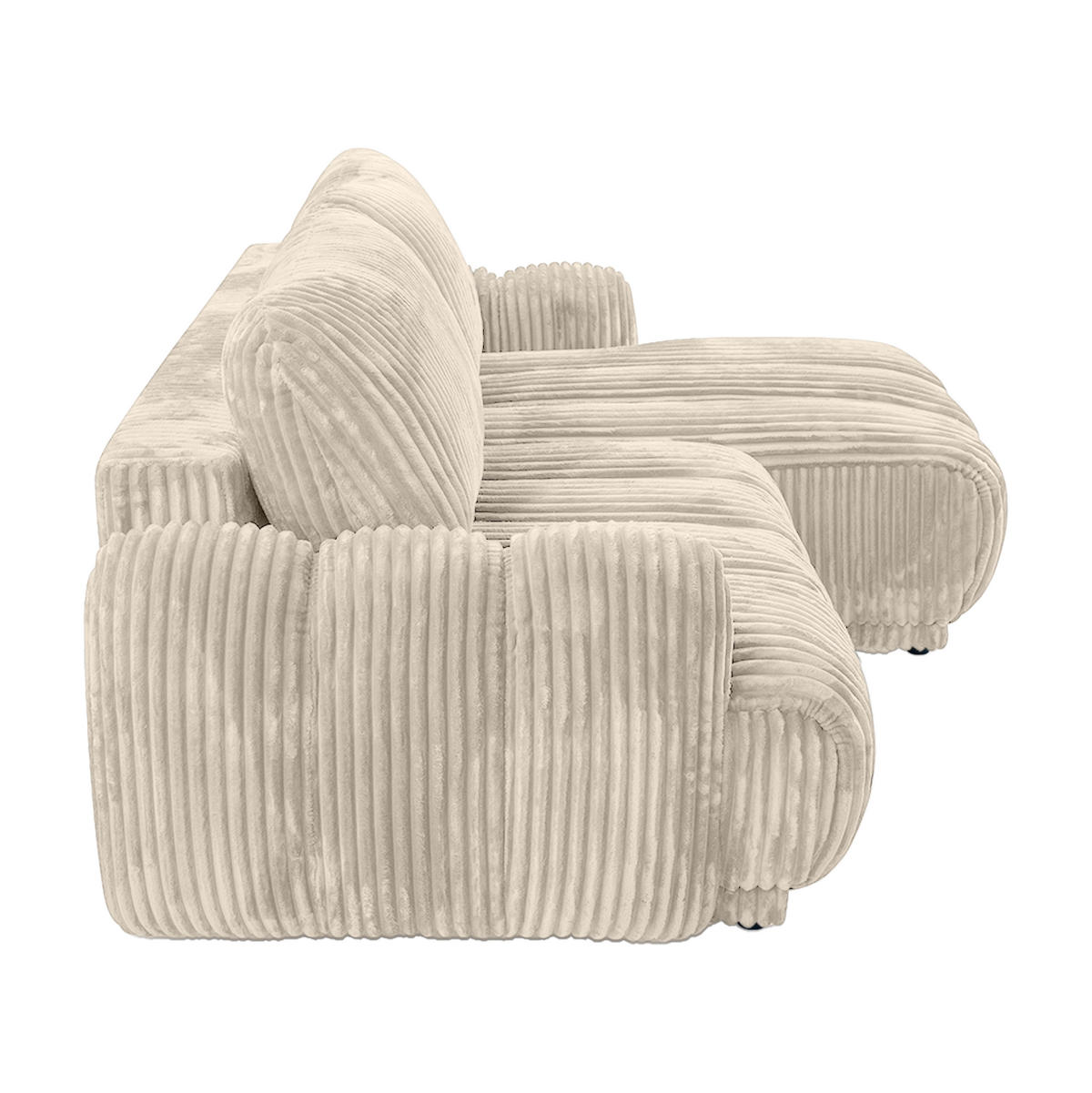 ECKSOFA CAMILO mit Schlaffunktion, Creme - Creme, Textil (220/150cm) - Fedve