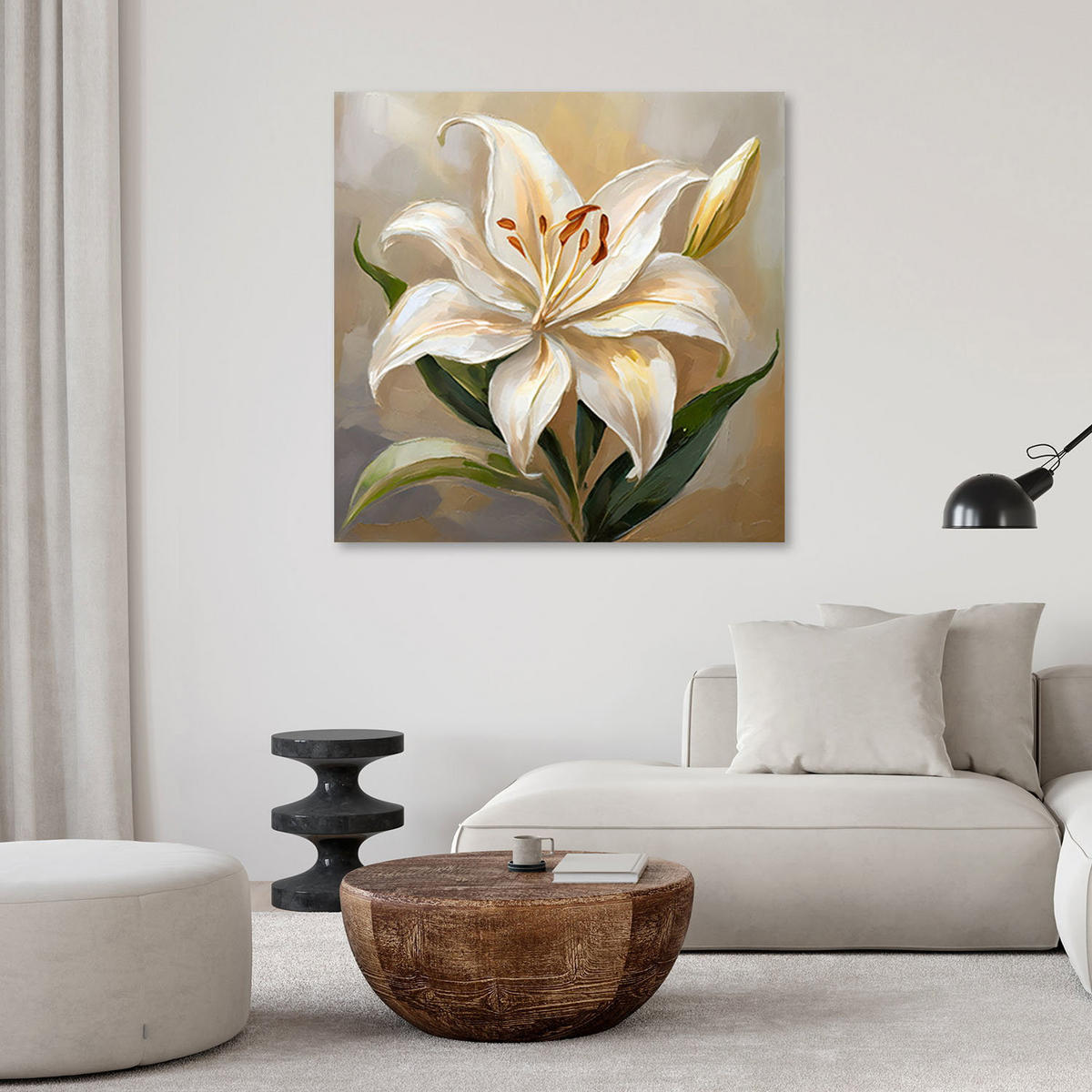 KUNSTDRUCK Beige 30/30 cm - Beige, Textil (30/30cm) - KUNSTLOFT