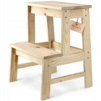 LEITERHOCKER aus Holz 40 x 50 cm - Naturfarben, Holz (40/35cm) - KADAX