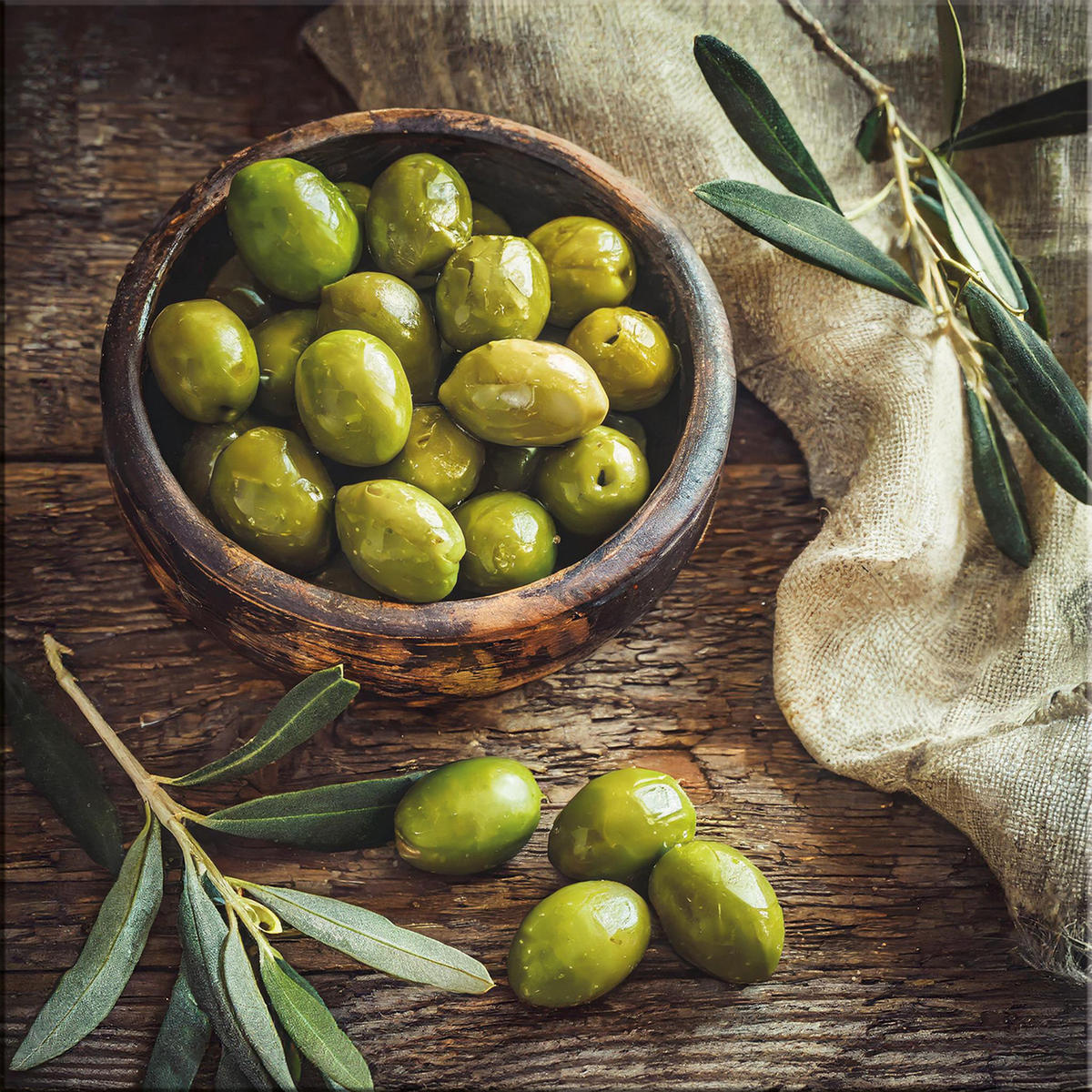 GLASBILD 30x30 cm Küche Vintage - Beige, Glas (30/30cm) - artissimo