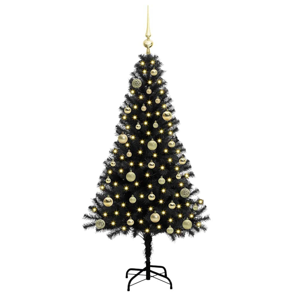 WEIHNACHTSBAUM 75/75/150 cm Schwarz PVC - Schwarz, Kunststoff (150cm) - vidaXL