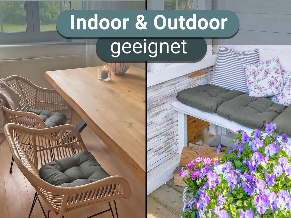 STUHLKISSEN, 4er-Set, 38x38 cm, 55% Baumwolle, 45% Polyester, Grau - Anthrazit, Textil (38/38/6cm) - Zollner