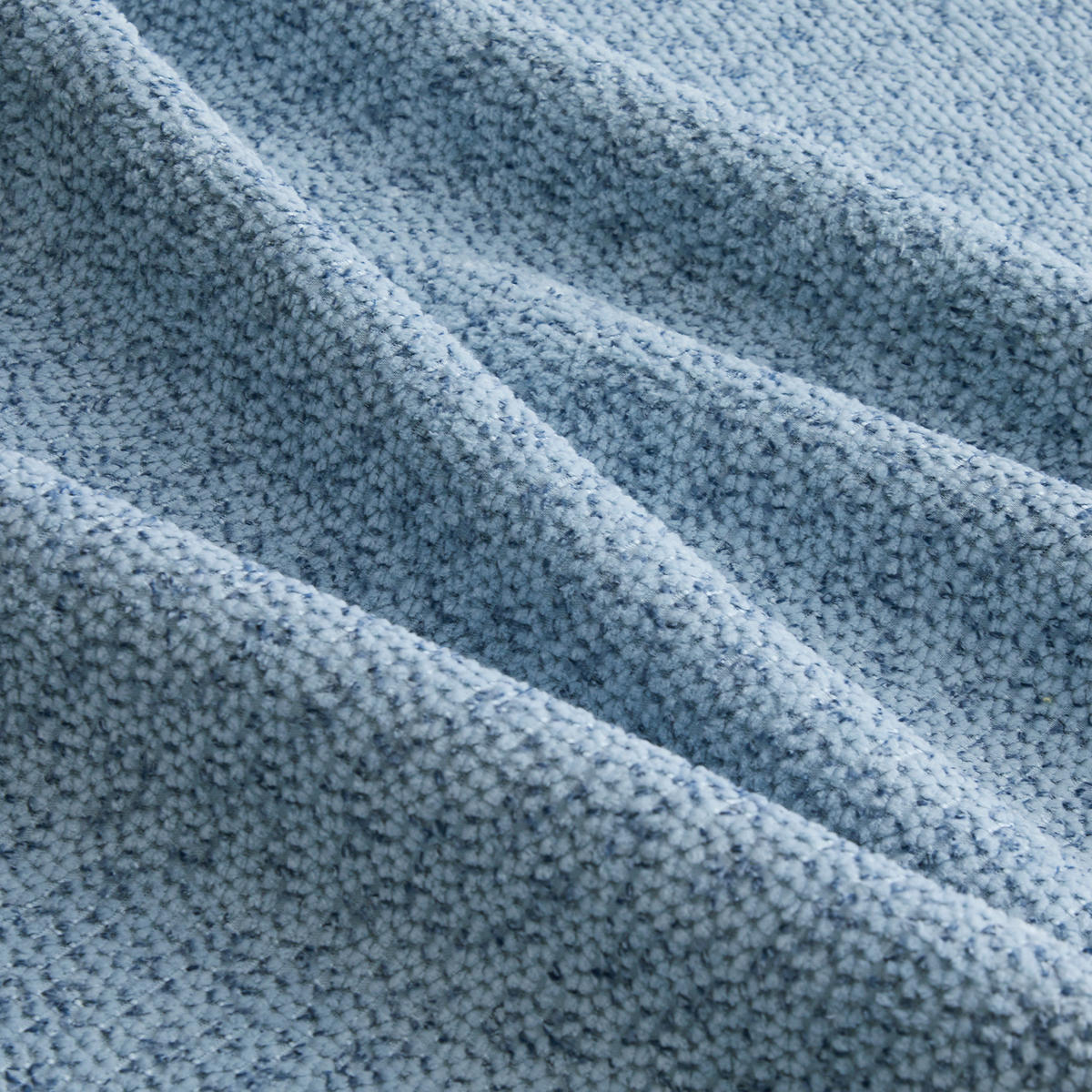 MODULARES Ecksofa mit Ottomane, granulierter Fleece, Blau 288x165x79 cm, 3-Sitzer - Blau, Textil (165/288cm) - IVMEU