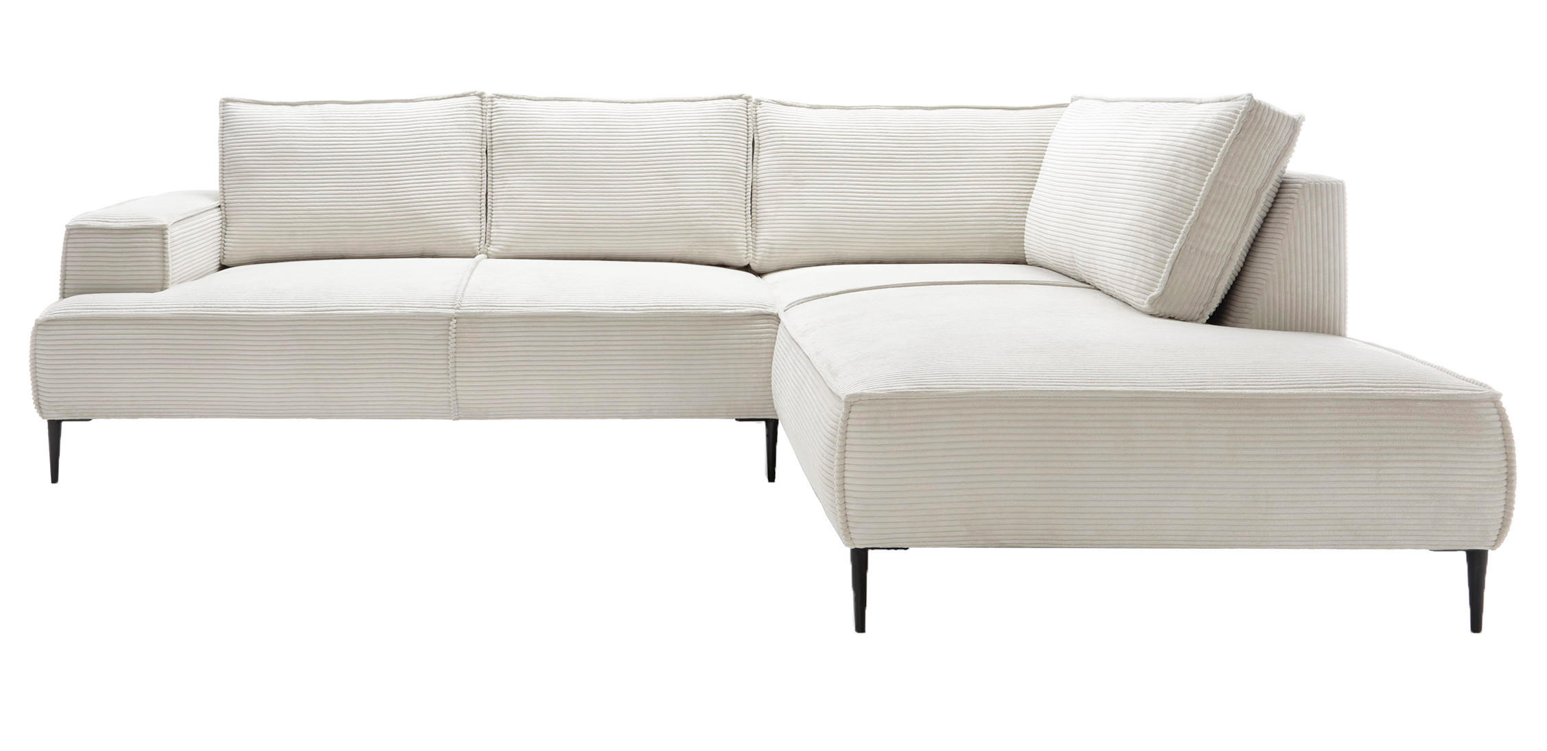 SCHLAFSOFA 275 cm L-Form Harmonia mit Beinen, Rechts, Ecru - Ecru, Holz (195/275cm) - Emporius