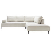 SCHLAFSOFA 275 cm L-Form Harmonia mit Beinen, Rechts, Ecru - Ecru, Holz (195/275cm) - Emporius